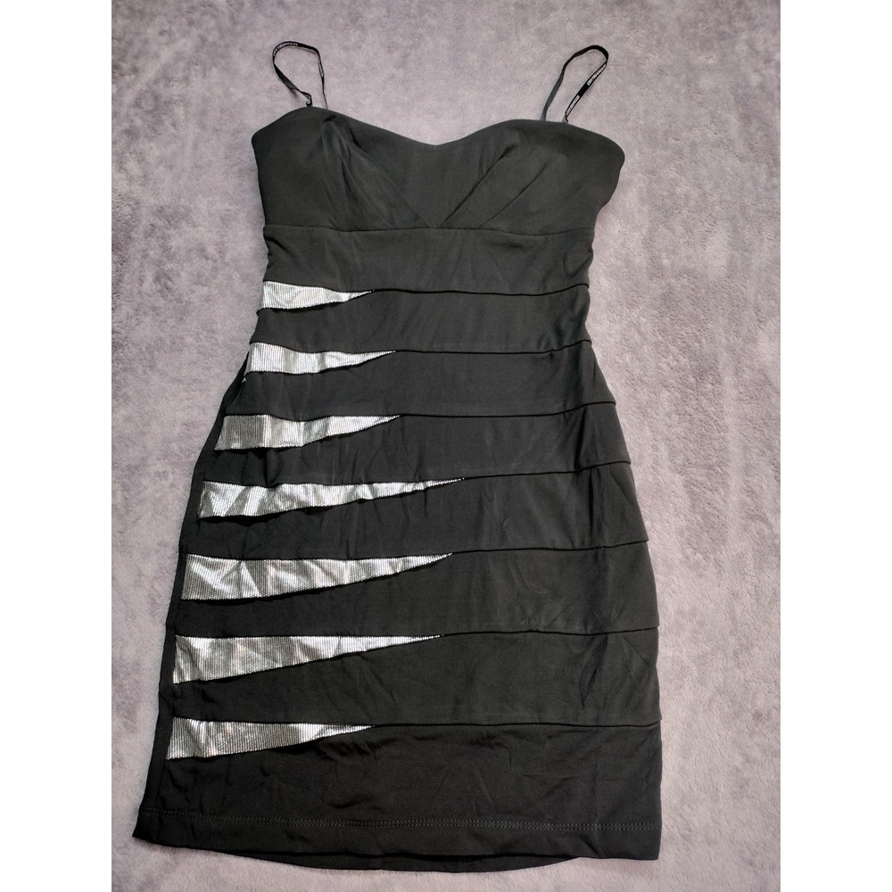 City Triangle Size M Black Dress bodycon stretch party dance formal shiny - Picture 15 of 15